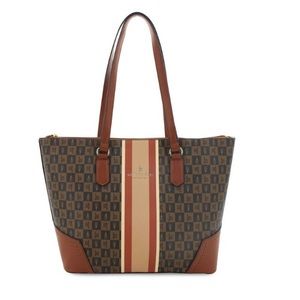 NWT LONDON FOG KRISTINA TOTE COLOR COGNAC MEASURES 16" L × 11" H× 5" D
